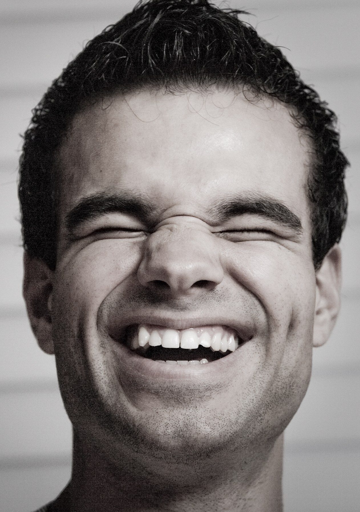 Zack Warner, laughing