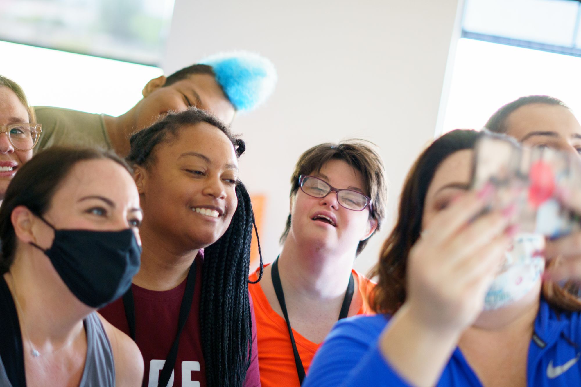 Treasure House residents taking a group selfie