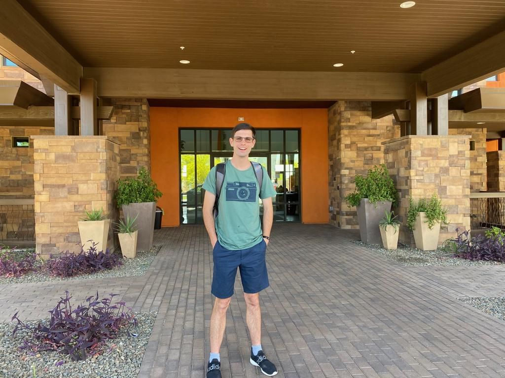 Brett outside the Treasure House entrance